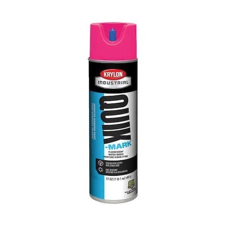Krylon Quik-Mark WB Inverted Marking Paint, Color: Fluorescent Pink, Size: 20 oz - Net Wt 17 oz A03612004